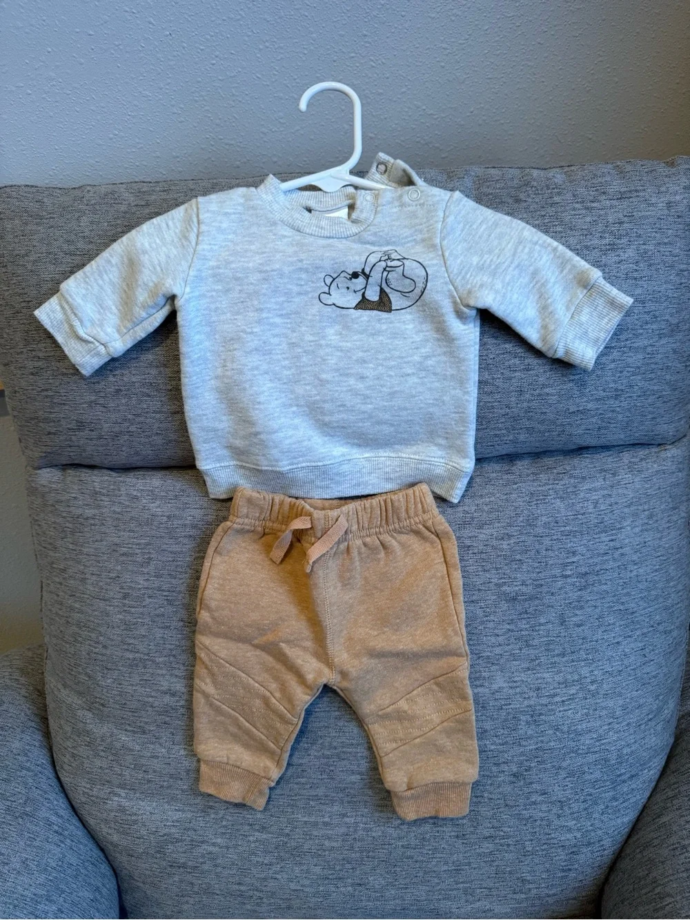 Disney Baby Beige Heather Sweatshirt with Winnie the Pooh Graphic
